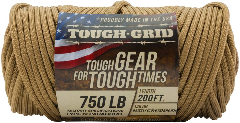 TOUGH-GRID 750 Paracord Rope Nylon Parachute Cord, Made in USA Survival Kit, Outdoor Adventures, Camping, Tactical Gear & Emergency Supplies, Military Type IV Mil-Spec - Image 3